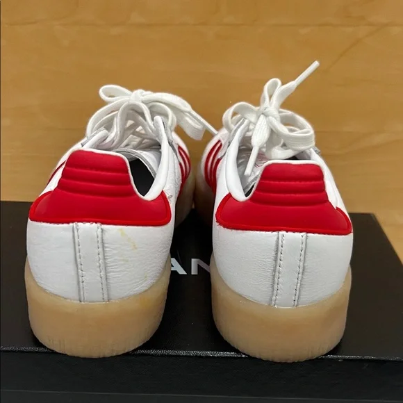 Adidas Samba White and Red Classic Shoes - Picture 3 of 3